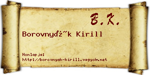 Borovnyák Kirill névjegykártya